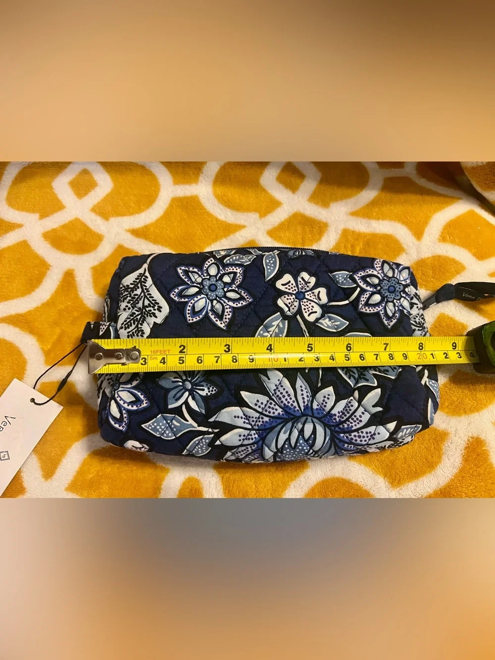 Vera Bradley Navy Ribbon Zip Pull